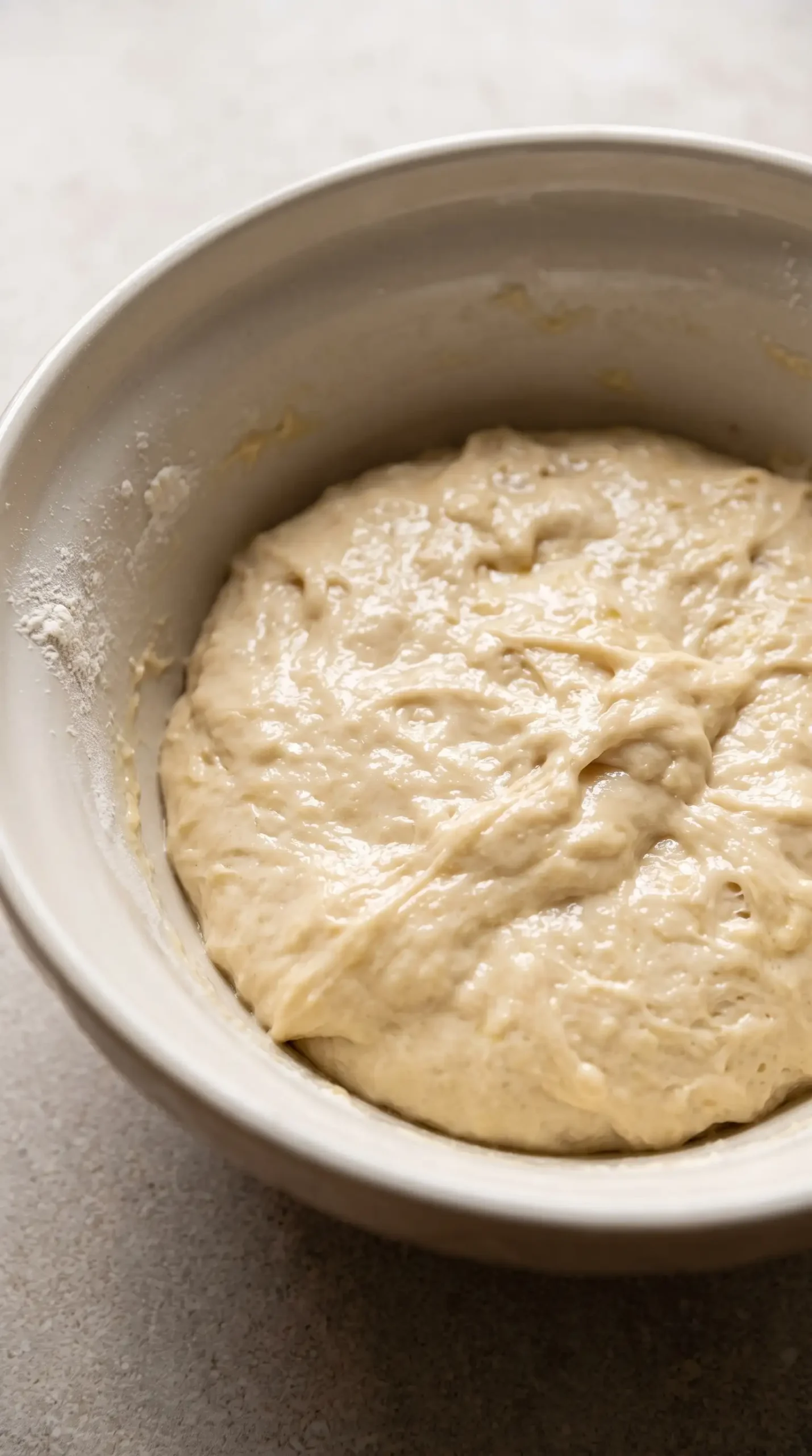 Soft yeasted cinnamon roll dough resting in a mixing bowl before shaping
