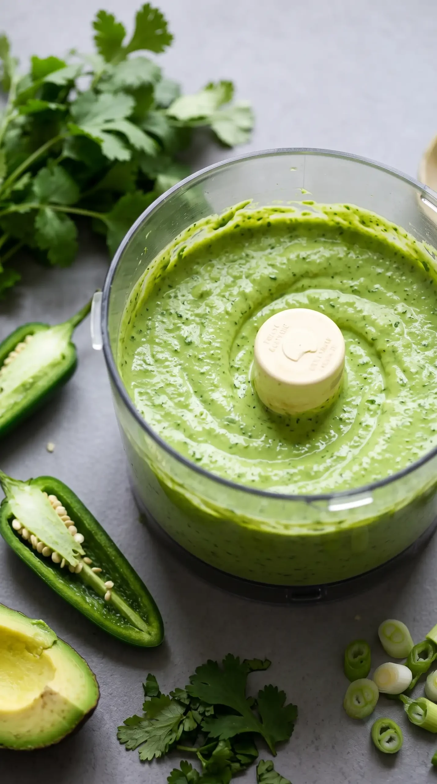 Creamy jalapeño cilantro sauce blended for crispy fish tacos